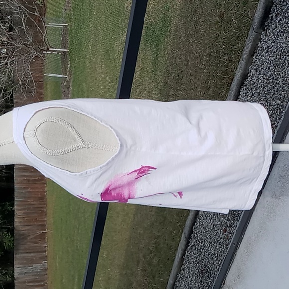 Lucky Brand Women's White Tank Top With Flamingos Size Medium - Picture 2 of 10
